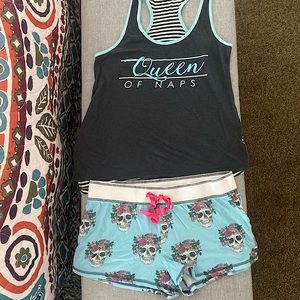 PJ savage pajamas. Top medium top small bottom medium. Good condition.